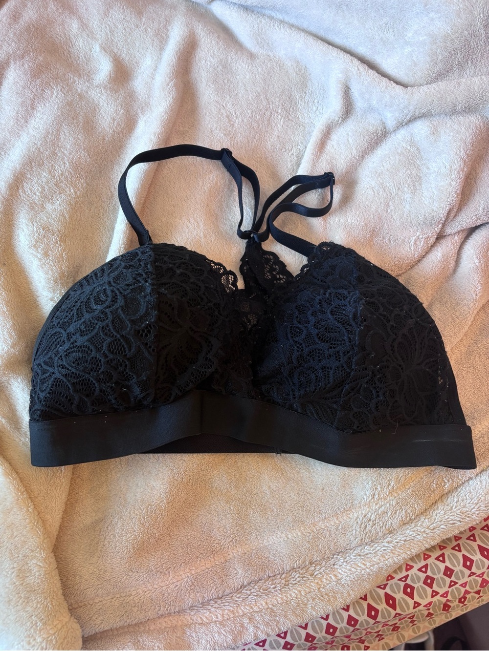 Xhilaration black lace padded bralette size L